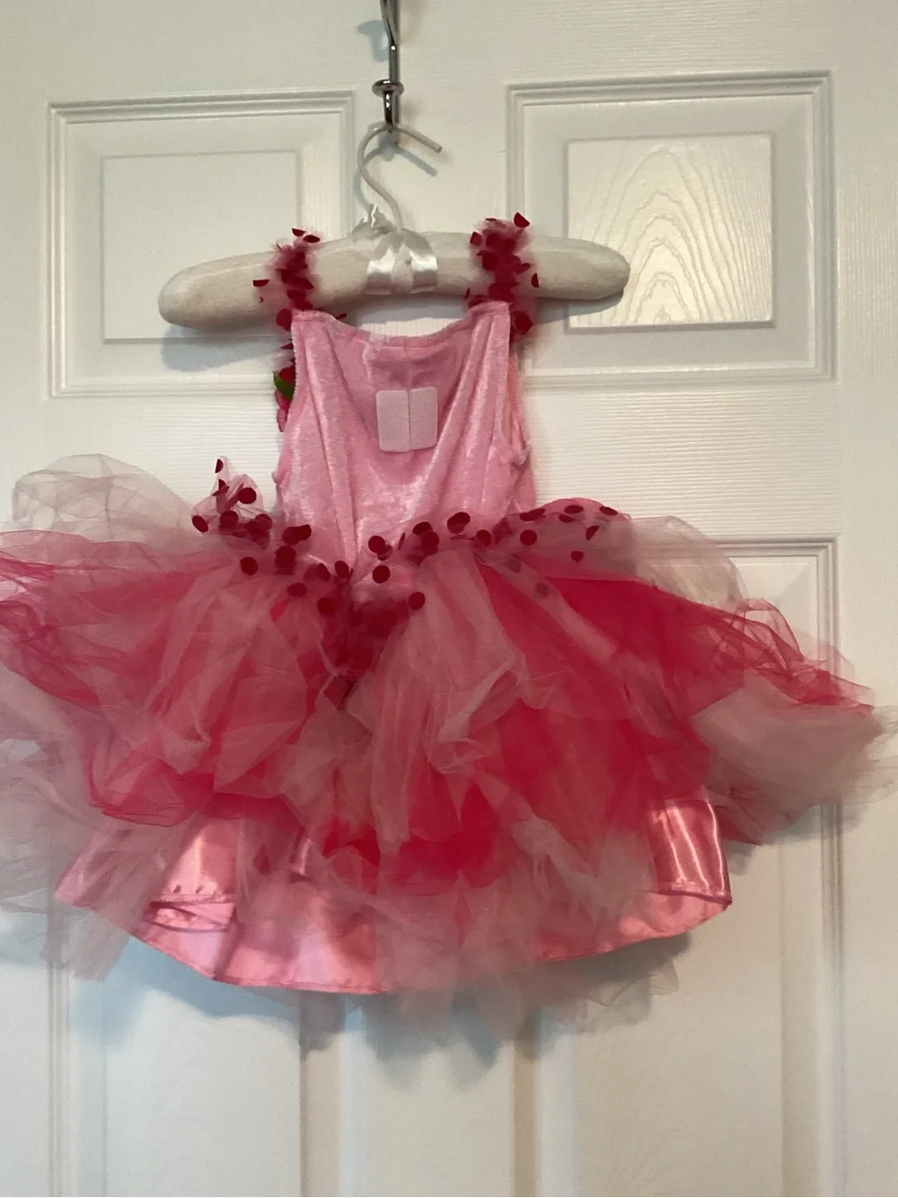 Pink Floral Tutu Dance Costume with Rose Accents